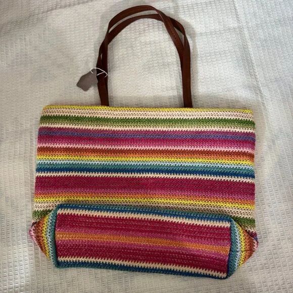 Colorful Crochet Tote Bag